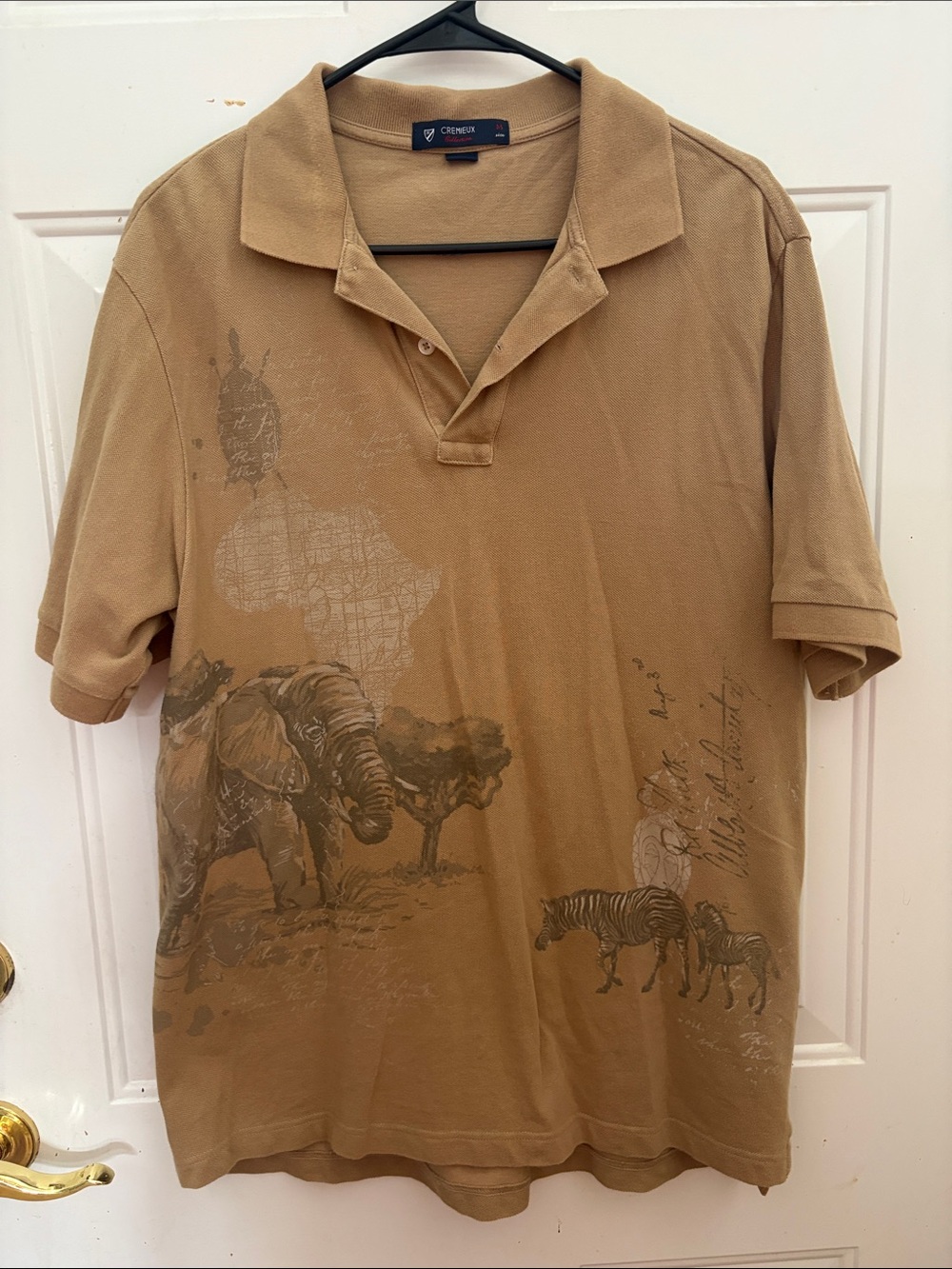 Daniel Cremieux Tan Safari Graphic Polo Shirt